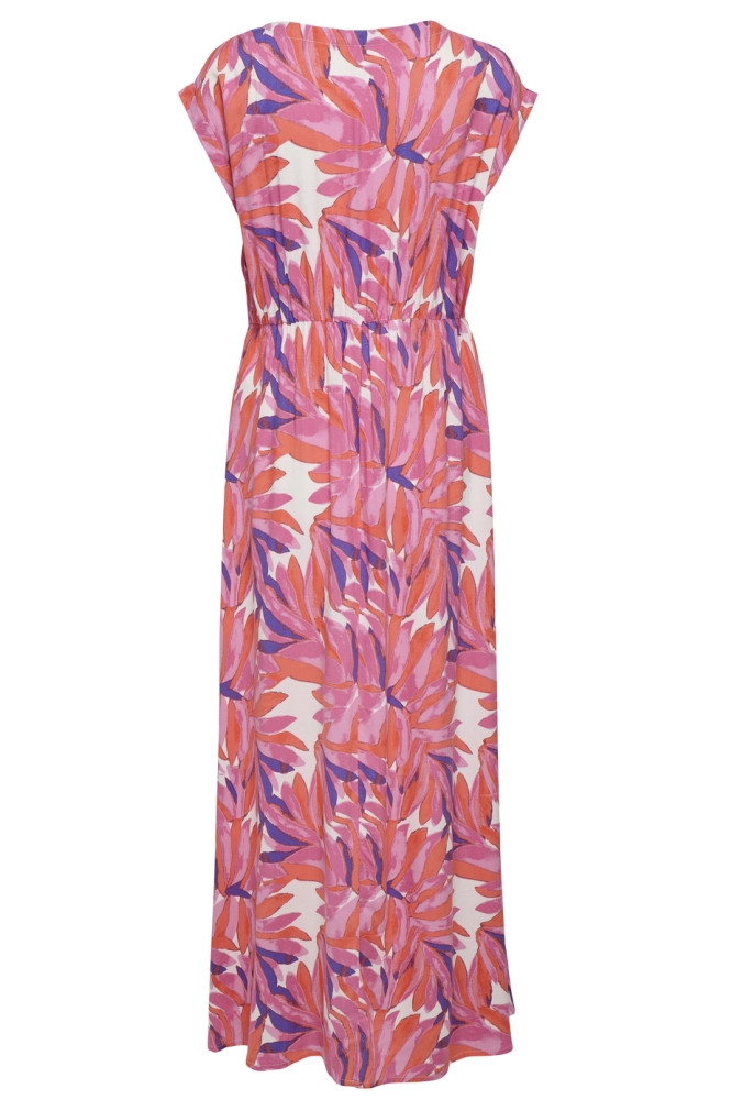 ONLMINDY S/S V-NECK MAXI DRESS WVN 15359140 CLOUD DANCER/VIVID TROPIC